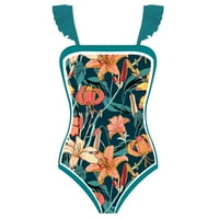 GDFUN ženska francuska vintage seksi dvodijelna s tiskanim kupaćem kostim set kupaći kostim