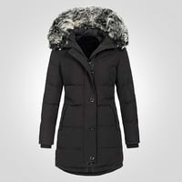 Relanfenk zimska jesen ženska jakna kaputi nacrtač hoodie -fur 'topli unutar podstavljenim tankom patentnim