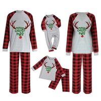 Yuelianxi Božićna porodica Pajamas Porodični božićni šešir Pidžami postavio je plaid print xmas kućna odjeća za spavanje za tatu božićne porodične odjeće