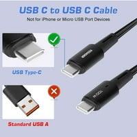 Urban USB C do USB C kabel 3,3ft 100W, USB 2. TIP C ZA PRIKLJUČENO KABEL Brzi naboj za Blu G Pro, iPad