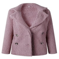 Avamo Žene Modni rever s dugim rukavima FAUX-KUR SHEARPA Overpa Jakna za kaput za toplu zimu Baggy Clean