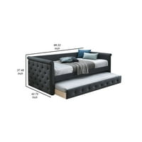 EDRA Classic Tapacirani dnevni krevet sa spoljnim drvenim ugljenom sivom burlap- Saltoro Sherpi