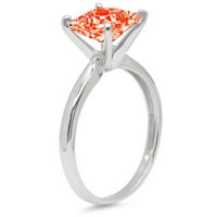 2CT princeze Crveni simulirani dijamant 18k bijeli zlatni godišnjica za angažiranje prstena veličine 7.25