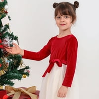 Božićne pidžame za obitelj Dqueduo Toddler Baby Girg Božić Moda Slatka haljina u boji Obiteljski roditelj-dijete