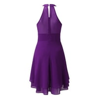 Baycosin haljine za žene Ljeto casual solid halter gumb za vrat Šifon spajanje line haljine