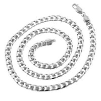 IcedTime 14K bijelo zlato Miami kubanska veza Čvrsta lanac ogrlica s jastog kandža za kandžu širine 22 dugačak
