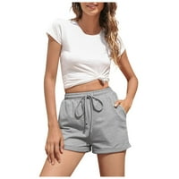 pxiakgy kratke hlače za žene Ženske hlače udobne elastične kratke hlače džepove Ljeto struk navlaka