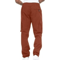 Tklpehg teretni hlače za muškarce Ležerne prilike pune boje dugačke hlače moda višestruki džepovi na