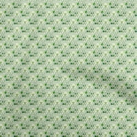 Onuone Rayon Light Zelena tkanina Geometrijska šivaća materijal Ispis tkanina sa dvorištem široko