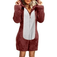 Žene Rompers Žene Dugi rukav sa kapuljačom pajama Casual Winter Warm Rompe Sleep Wear