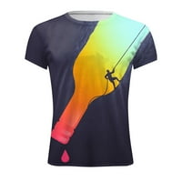 Yunmic majica za čišćenje ljeta Muška modna ljetna dekolte majica 3D štampanje uzorka kratki rukav