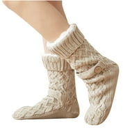 Ženske čarape za gležnjeve, zimska debela papučica sa hvataljkama koji nisu klizali tople nejasne čarape