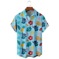 Film Disney Stitch Havajska košulja, majica gumba Casual Butch, Unisex's gumb dole kratkih rukava, majice