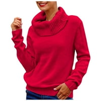 Dugi pulover džemperi za žene DUME DUGOVER DESETERS obrezano udobno crveno l