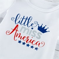 Cathery Little Miss America Novorođena novorođenčad Djevojčica 4. jula Rompers Shorts Headband Outfits