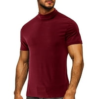 Muška majica Muška proljetna i ljetna čvrsta majica bluza s visokim ovratnikom Turtleneck kratki rukav