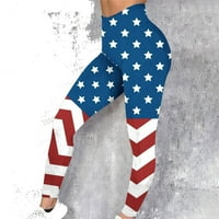 Cotonie ženske ležerne mršave gamaše rastezanje tanke olovke pantalone Dan neovisnosti USA Zastava zastava