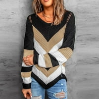 Vintage džemperi za žene okrugli vrat zimski kaput džemper bež xl