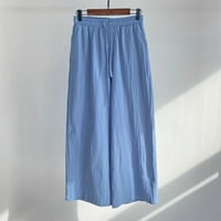 Funicet Ženske hlače Žene Ležerne prilike sa čvrstim džepovima Elastični struk Udobne ravne hlače