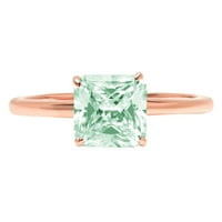 2.5ct Asscher Cut zeleni simulirani dijamant 18k ružičasti ružičasto zlato graviranje izjava godišnjica Angažovanost vjenčanog pasijansa veličine 10.5