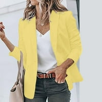 Cuekondy dame moda casual pune boje dugih rukava lapela sa malom jaknom žuta m