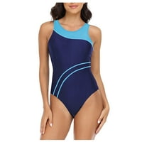 Ženski kupaći kostimi seksi odgaski bikini sa šorcs prugastim patchwork-om jedno kupalište za žene plavo