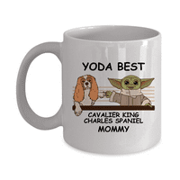 Yoda Best Cavalier King Papa - Novelty Poklon krilice za ljubitelje saradnika, godišnjica, Valentines, Posebna prilika, tate, mame, porodica, božić - 11oz smiješna kafa