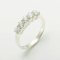 Britanci napravio je 10k bijelo zlatni kubični cirkonijski ženski vječni prsten - veličine opcije -