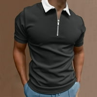 Muška majica Soild patentni zatvarač Okrenite majicu kratkih rukava kratkih rukava