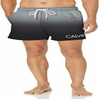 Calvin Klein Muški brzi suhi UV 50+ Ombre Stripe 7 Plivač za plivanje crne veličine XL