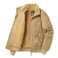 Leey-World Jackets za muškarce muški jesen i zimski tanki kaput s dugim rukavima Beaty Cotton Rever