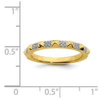Čvrsta 14K žuto zlato Diamond Ring Eternity Veličina veze