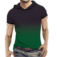 Inleife muške majice plus veličina novih muških 3D gradijentnih tiskanih majica s kapuljačom kratkih