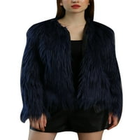 Bomotoo ženski kaput obrezana odjeća čvrsta boja jakna toplo karcigan na otvorenom plava 5xl