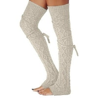 Greje za noge dame noga gomila čarapa jesen i jesen Držite toplu vunu na čarapu za pletenje noge Pokriveni