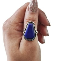 Lijes Lapis Lazuli prsten, prirodni afganistanski prsten, rujan, ženski prsten, ženski prsten, lijesan,