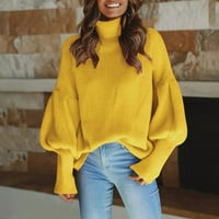 Pad džemperi za žene plus veličine kornjača dugih leptira sa rukavima asimetrični rub ležerni pulover