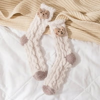 Ženske zimske čarape za lutke jesen i zima Srednja cijev čarape Coral zadebljane tople čarape