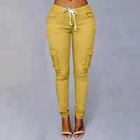 Turilly Fashion Women Plus size Ležerne prilike pune čvrste elastične strukske džepove labave hlače
