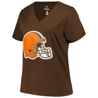 Ženska fanatics brendirana Baker Mayfield Brown Cleveland Browns Plus veličina Naziv i majica V-izrez