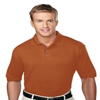 Tri-planinski rasuti profil kratki rukav pique golf majica, velika, spaljena narandžasta