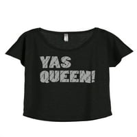 Yas Queen ženska moda Slouchy Dolman majica Tee Heather Crna 2x-velika