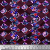 Soimoi Rayon tkanina umjetnička cvjetna i provjera geometrijski otisci tkanine širom dvorišta
