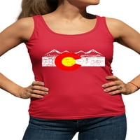 Ženska umetnuta Colorado zastava Rocky planina Racerback Tank The Top Majica