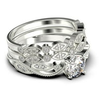 Zasljepljujući 2. karat okrugli rez dijamant moissanite klasični nadahnuti zaručnički prsten, jedinstveni