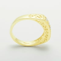 Britanci napravio 9k žuto zlatni kubični cirkonijski ženski WORMENS vječni prsten - veličine opcija