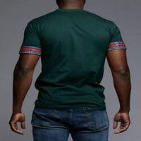 Sherrylily Muškarci Afrički Dashiki majica Tribal Cvjetni print V rect muns Slim Fit majice Vrhovi