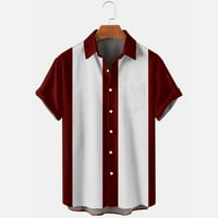 Muška košulja Summer Casual Print Plus size Majica Kratki rukav Okrenite košulju ogrlice