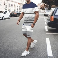 Gaiseeis Muška odjeća Ljetne casual mišićne kratke rukave majice i klasične fit sportske kratke hlače