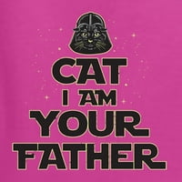 Mačka Ja sam vaš otac mačji ljubavnik Ženska grafička majica dugih rukava, Fuschia, X-Veliki